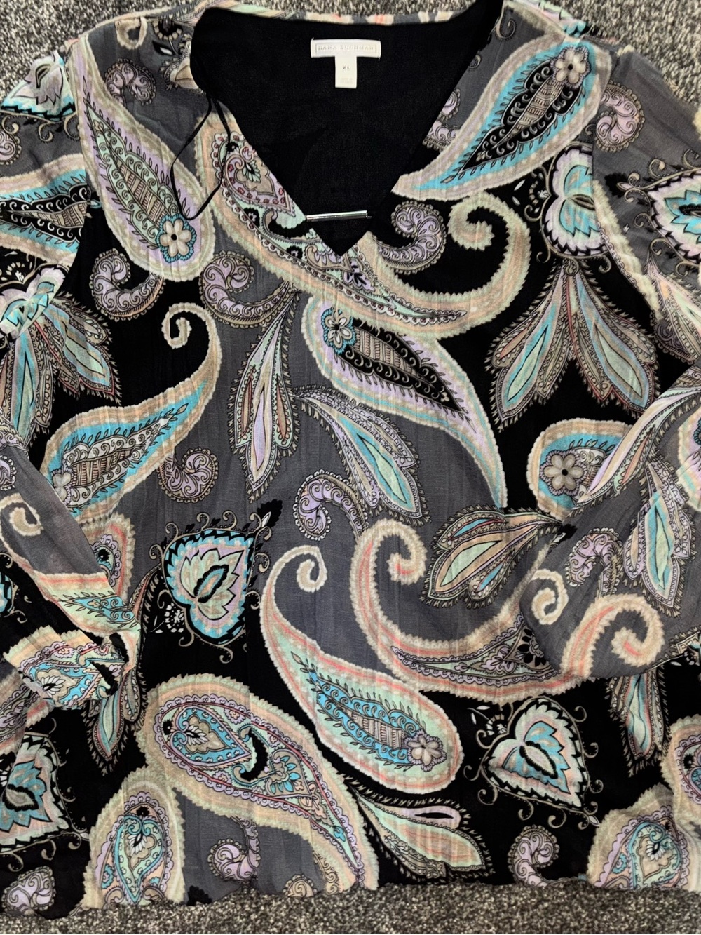 Dana Buchman Black Paisley Print Skirt